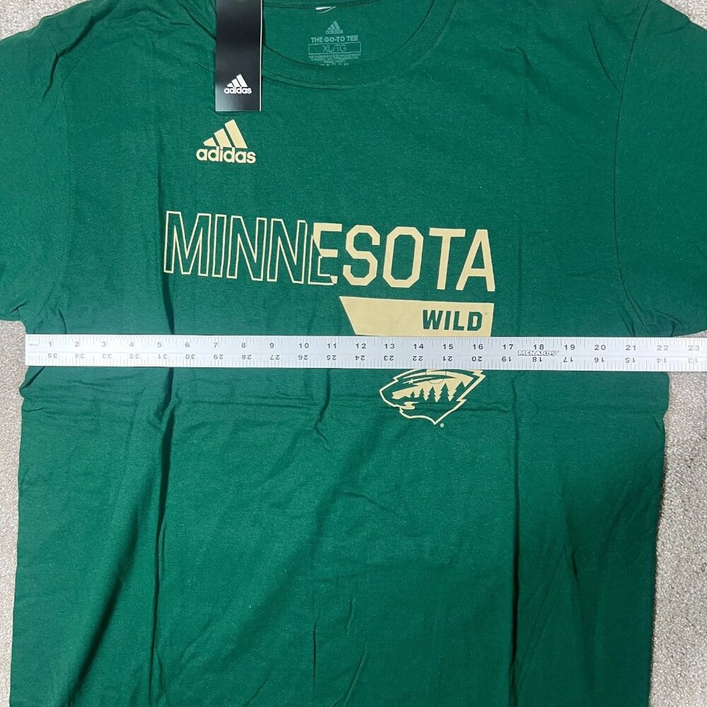 Adidas Mens 2XL Green Graphic Short Sleeve Minnesota Wild NHL The Go To Tee NWT - Picture 5 of 6
